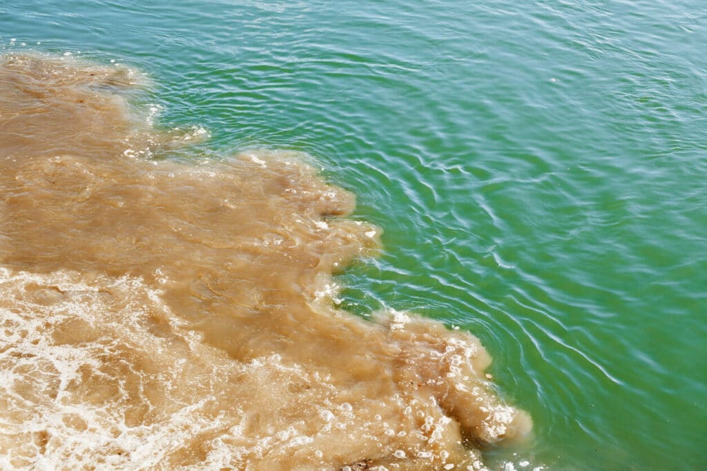 Polluted water