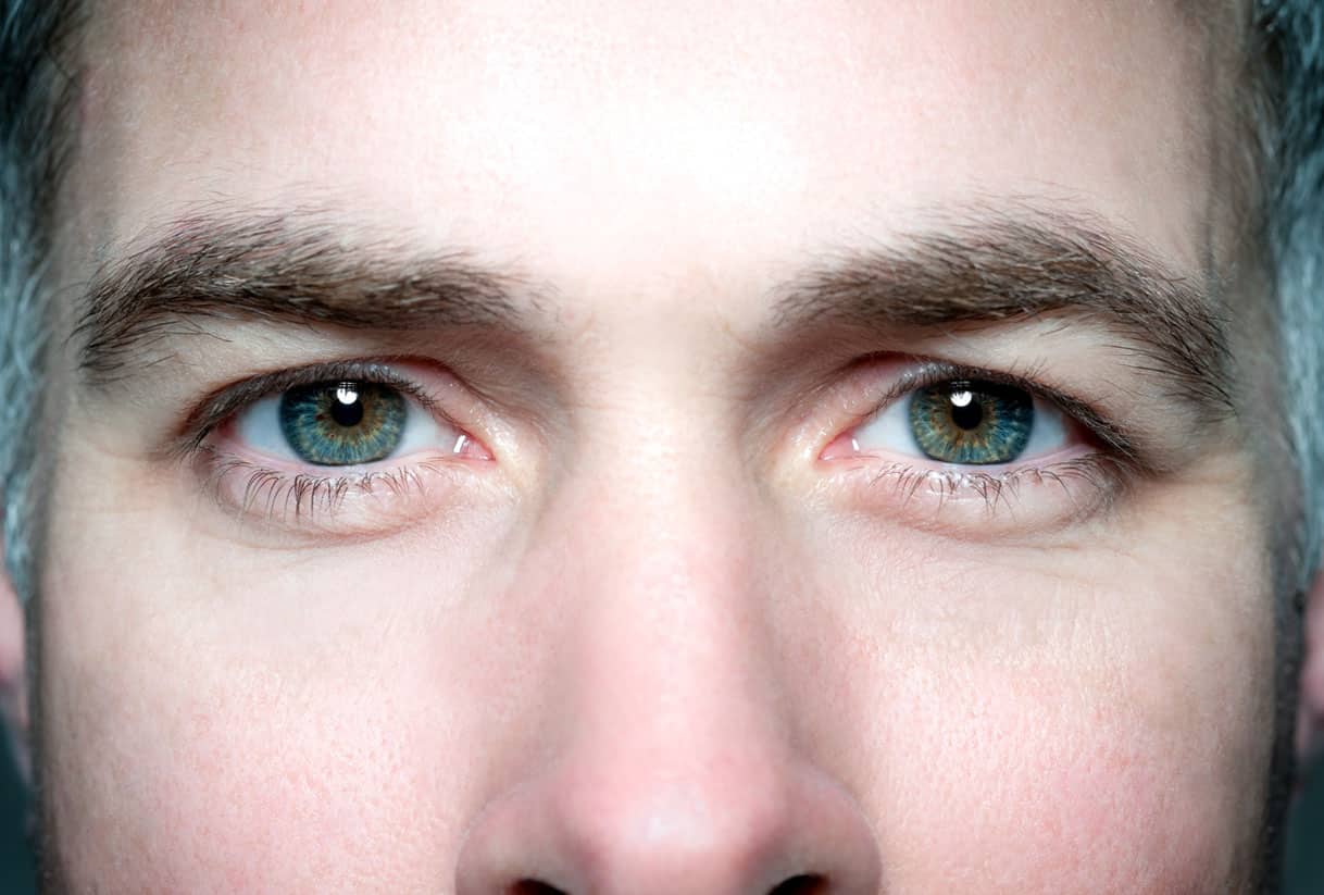 A close up of a man's face