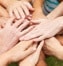 Group of hands bunched together